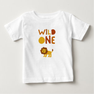 Söt "Vild en" Första födelsedagen Lejon Barn T-Shi T Shirt