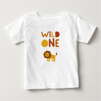 Söt "Vild en" Första födelsedagen Lejon Barn T-Shi T Shirt