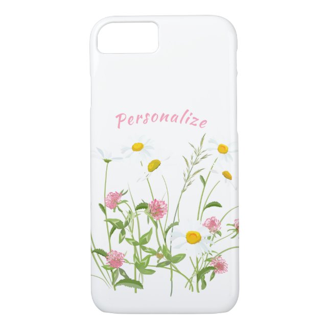 Söt Vild Flowers Daisy Carnation Personlig Case-Mate iPhone Skal (Baksida)