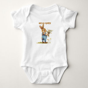 Söt Vild Kanin Baby Bodykostym - "Hej Baby" T Shirt