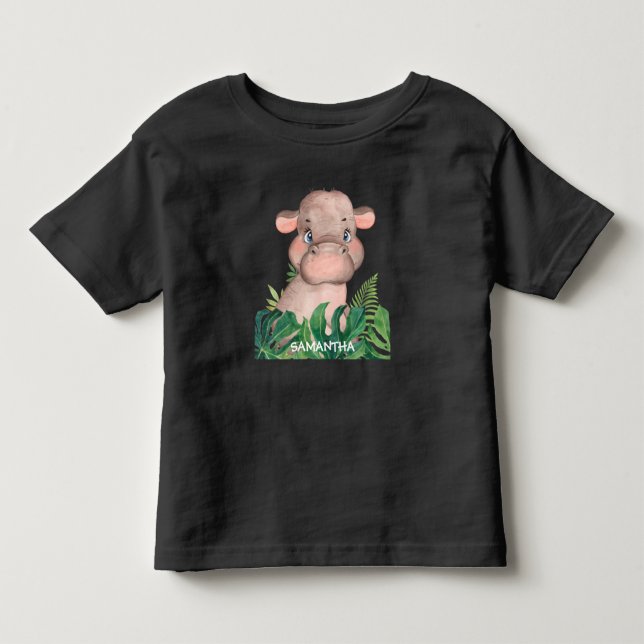 Söt vilda flodhäst bebis  t shirt (Framsida)
