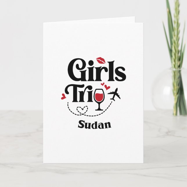 Söt vin flickresan Sudan resa semester  Kort (Framsida)