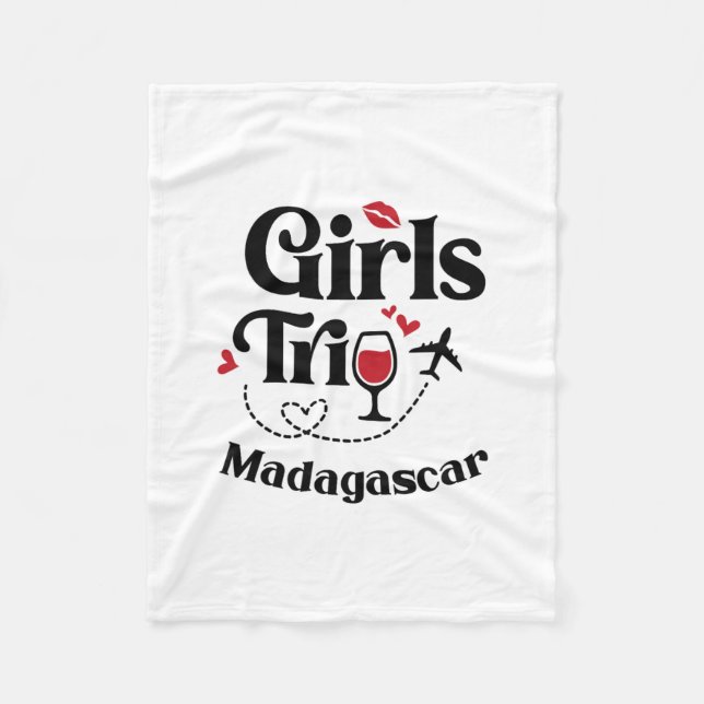 Söt vin flickresor Madagaskar resa semester  Fleecefilt (Framsidan)
