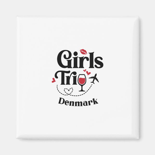 Söt vin tjejresa Danmark resa semester  Magnet (Framsidan)