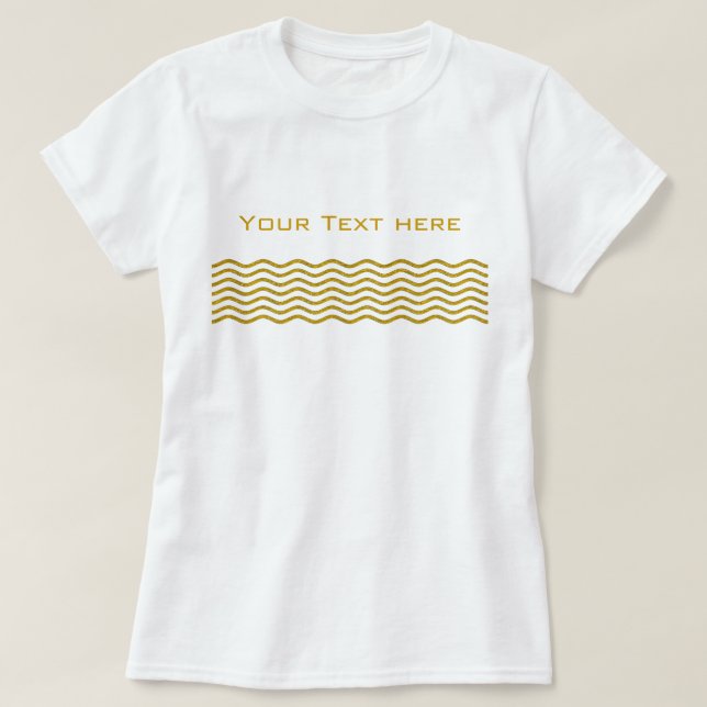 Söt Vinkarare guld + din bakgrund, text och idéer T Shirt (Design framsida)