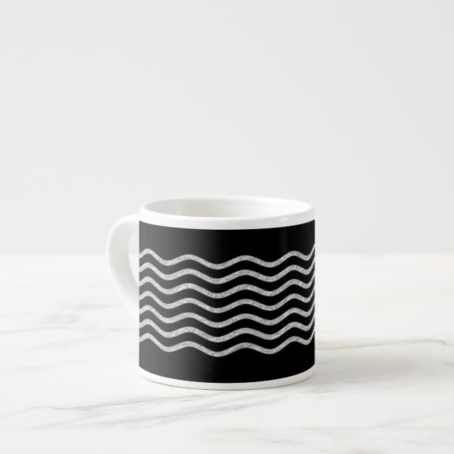 Söt Vinkarare silver + din bakgrund, text och idée Espressomugg (Framsida vänster)