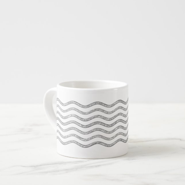Söt Vinkarare silver + din bakgrund, text och idée Espressomugg (Framsida vänster)