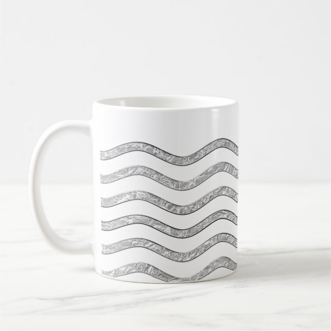 Söt Vinkarare silver + din bakgrund, text och idée Kaffemugg (Vänster)