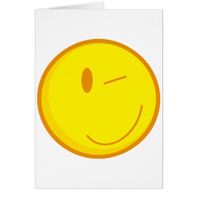 Söt vinkling ansikte hälsningskort (Framsidan)