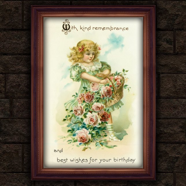 Söt Vintage 1908 Blommigt Flickans födelsedag Post Poster (Skapare uppladdad)