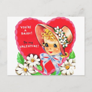 Söt Vintage 1950-talets lille Valentine-vykort Vykort