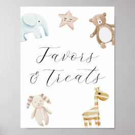 Söt Vintage Baby Leksak-tecken för och fördrag Poster
