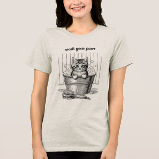 Söt Vintage Badande Kittens T-Shirt