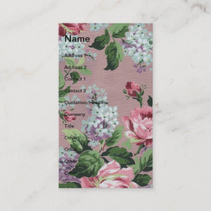 Söt Vintage Blommigt Tapet Visitkort