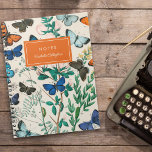Söt Vintage Butterflies Blue Orange Namn Anteckningsbok<br><div class="desc">Den här vackra bärbara snyggten har en vintage-fjäril-design i blått,  ljust vatten,  brunt,  orange,   rosa och grönt. Små katerpelare tillför en söt röra. Textmallar ingår för enkel anpassning. Underbar för många användor - back to school,  affärer,  resesedlar,  college och mycket mer!</div>