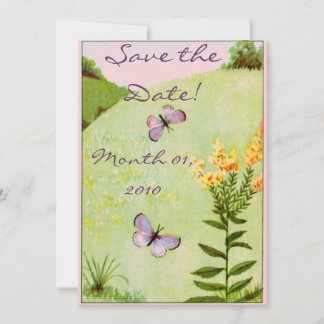 Söt Vintage Butterflies-inbjudningar Spara Datumet