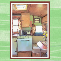 Söt Vintage Camper Trailer Kitchen