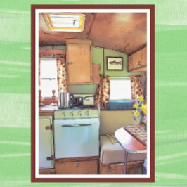 Söt Vintage Camper Trailer Kitchen Poster
