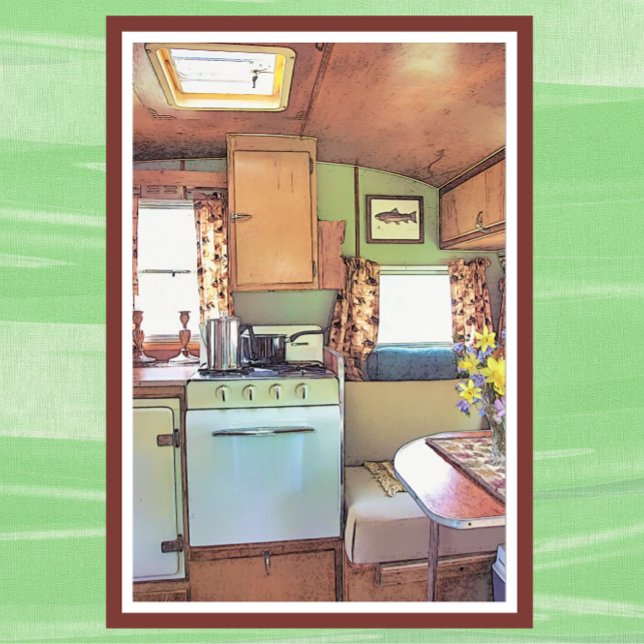 Söt Vintage Camper Trailer Kitchen Poster (Skapare uppladdad)