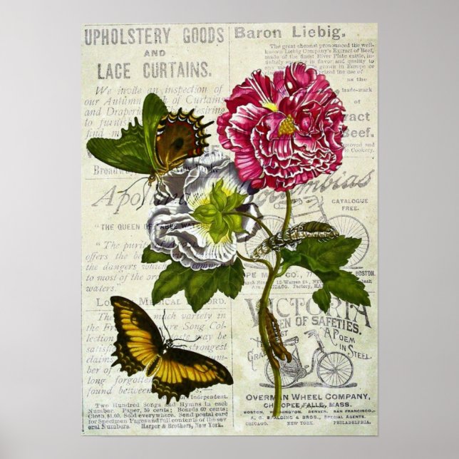 Söt Vintage Collage Canvas Poster (Framsidan)