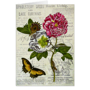 Söt Vintage Collage Hälsningskort