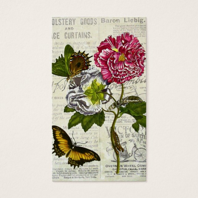 Söt Vintage Collage Visitkort (Framsidan)