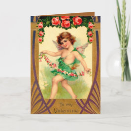 Söt vintage cupid Valentine Helgkort
