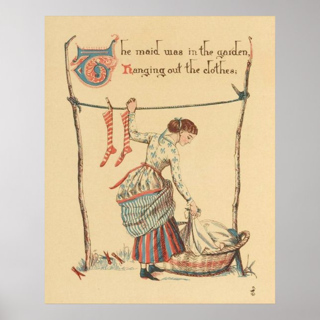 Söt Vintage Dam Poster (Framsidan)