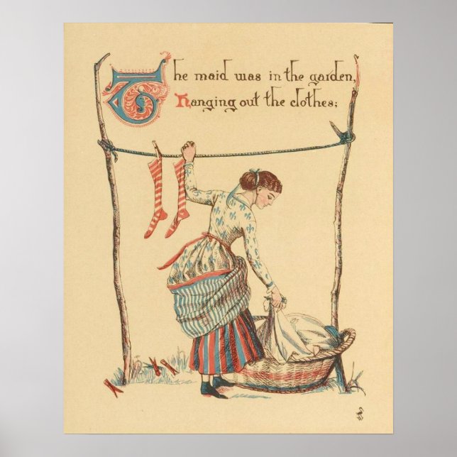 Söt Vintage Dam Poster (Framsidan)