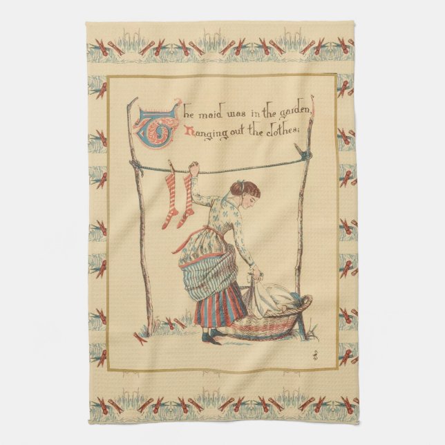 Söt Vintage Dam Towel Kökshandduk (Vertikal)
