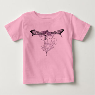 Söt Vintage Fairy Decal T-shirt