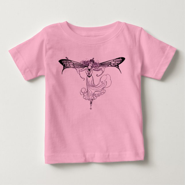 Söt Vintage Fairy Decal T-shirt (Framsida)