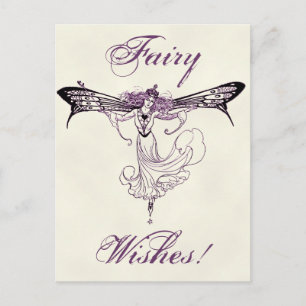 Söt Vintage Fairy Decal Vykort
