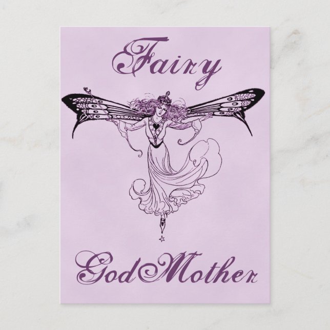 Söt Vintage Fairy Decal Vykort (Framsida)