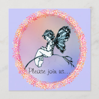 Söt Vintage Fairy, inbjudan