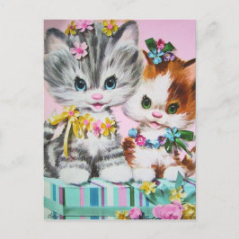 Söt Vintage Födelsedag Katter Postkort Vykort