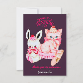 Söt vintage för skolvänner - Glad påsk Anteckningskort