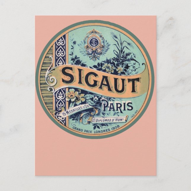 Söt Vintage Fransk-kort och vykort (Framsida)