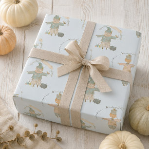 Söt Vintage-halloween-fågelskrämma Presentpapper