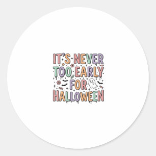 Söt Vintage Halloween För Tidig Typografi T-Shirt Runt Klistermärke