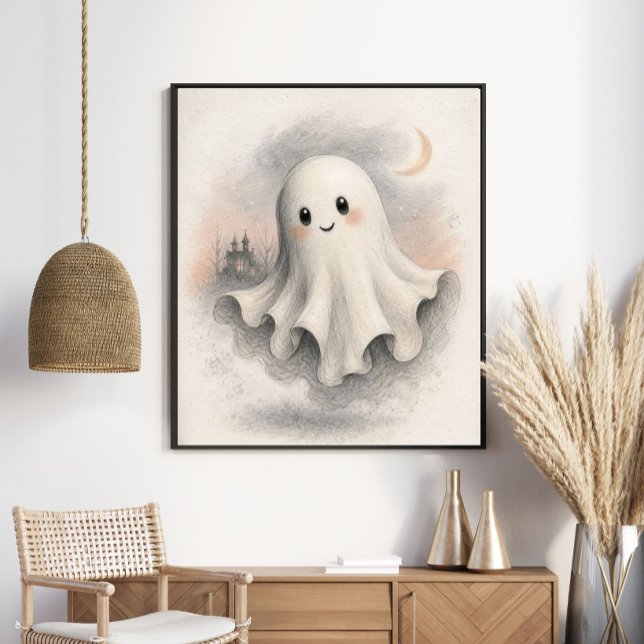 Söt Vintage Halloween-spöke Poster (Skapare uppladdad)