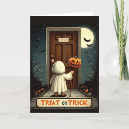 Söt Vintage Halloweennatt Helgkort