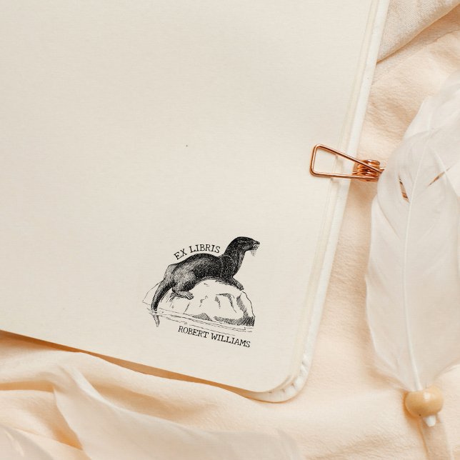 Söt Vintage-hav utterbok Ex Libris  Stämpel (Skapare uppladdad)