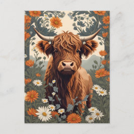 Söt Vintage Highland Ko Vykort