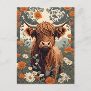 Söt Vintage Highland Ko  Vykort