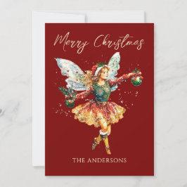 Söt Vintage Holiday Fairy Semester  Julkort