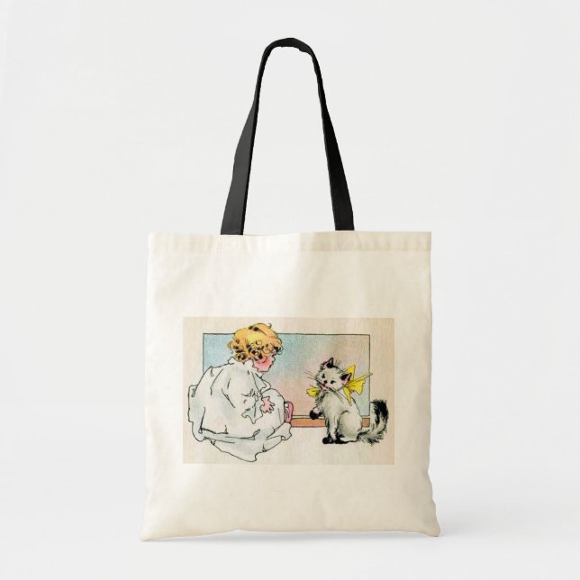 Söt Vintage Illustration Tote Tygkasse (Framsidan)