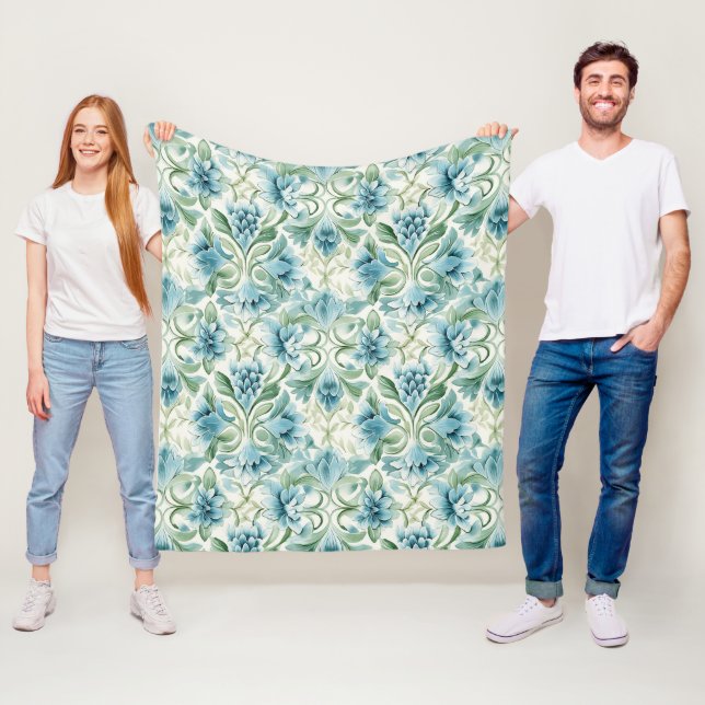 Söt Vintage Inspired Blommönster Fleecefilt (På plats)