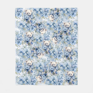 Söt Vintage Inspired Blue Nalle Boy's Fleecefilt