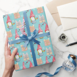Söt Vintage Julpresent Gnome Presentpapper